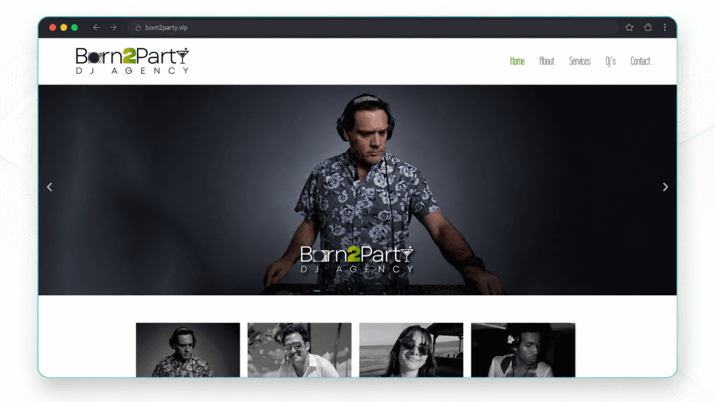 Captura del sitio Born2Party