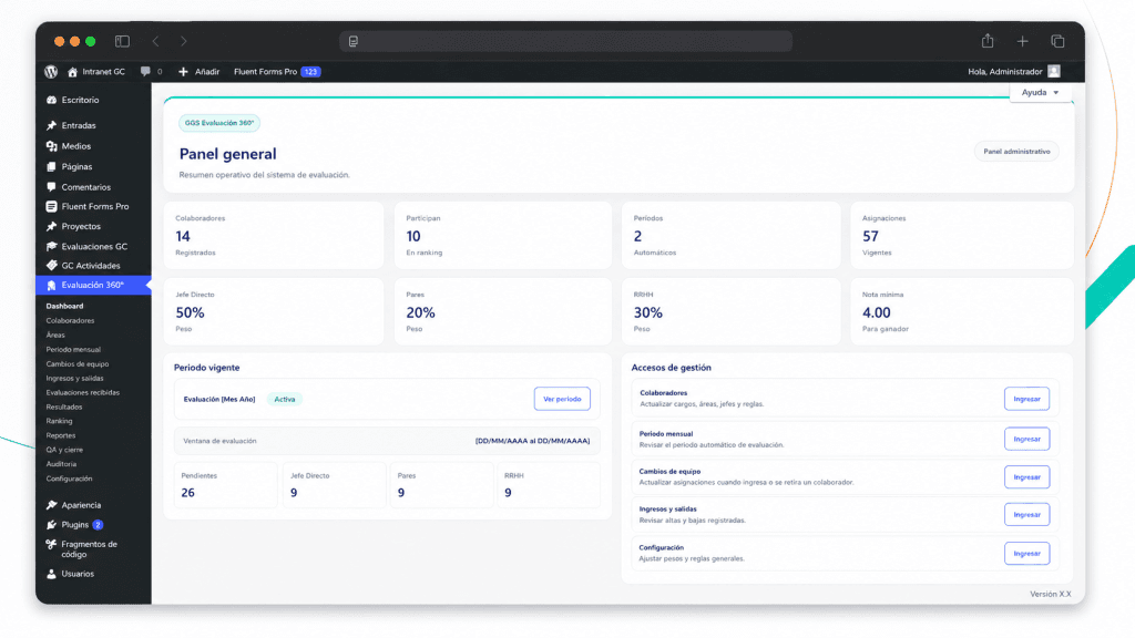 Captura de evaluación 360 RRHH