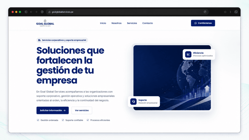 Captura del sitio web Goal Global Services